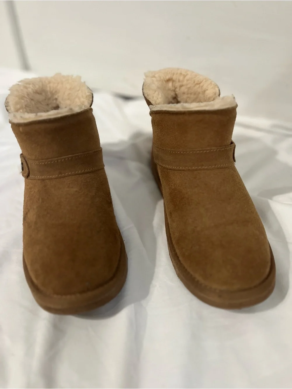 Kids Bear Paw Cozy Faux-Shearling Slip-On Booties in Brown size 4
